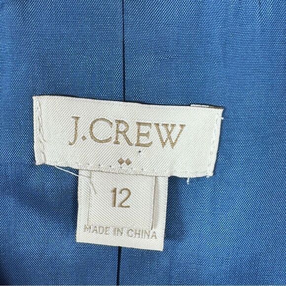 J. Crew Tropical Floral Sateen Crop Blazer Jacket Blue Pink 12 - Picture 9 of 12